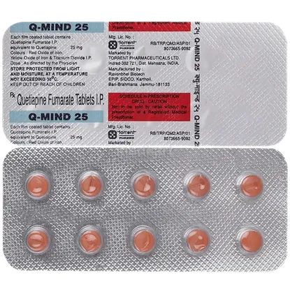q mind 25mg tablet 10's